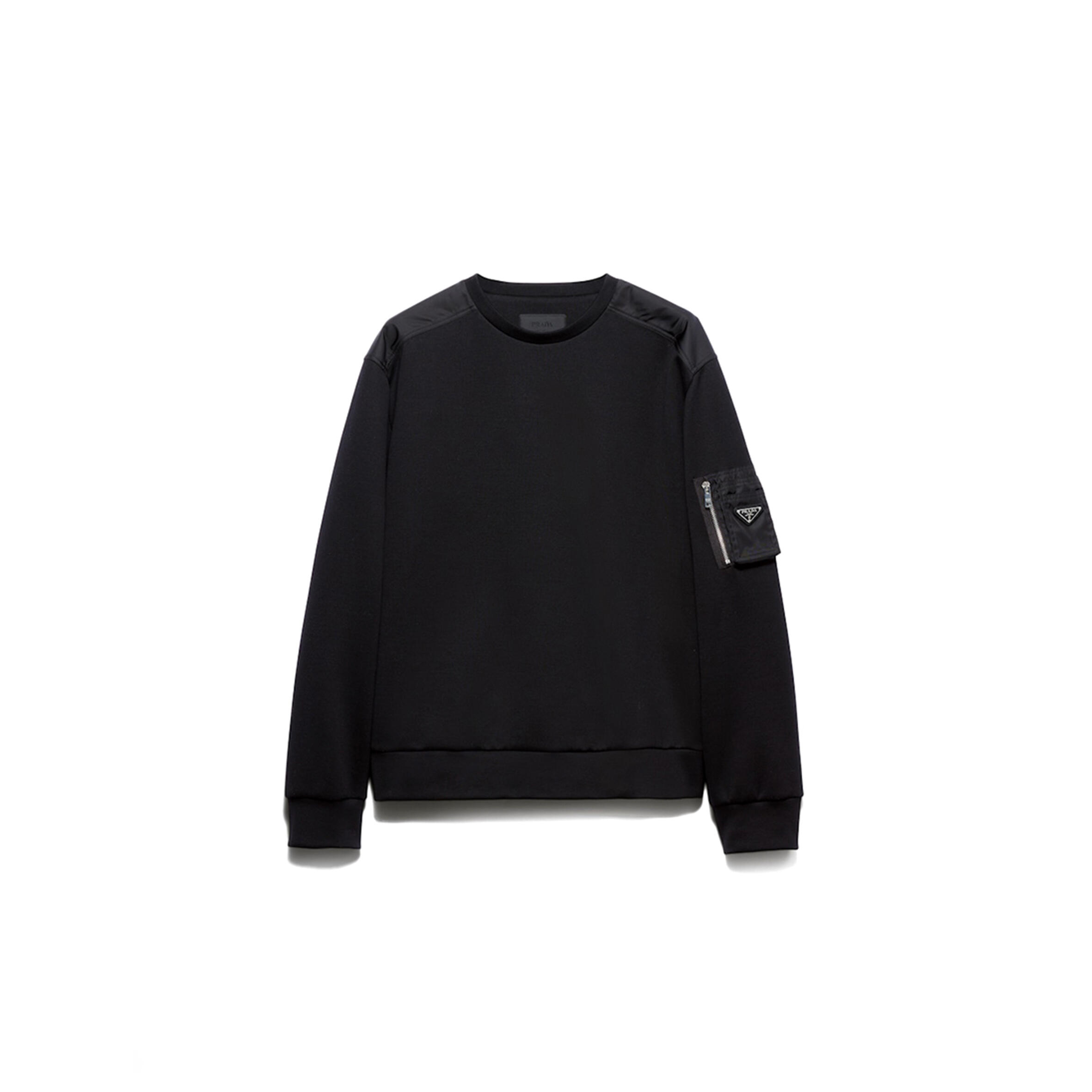 Pra*a cotton fleece and re-nylon sweatshirt ujl03c